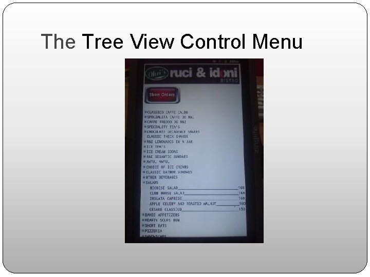 The Tree View Control Menu 