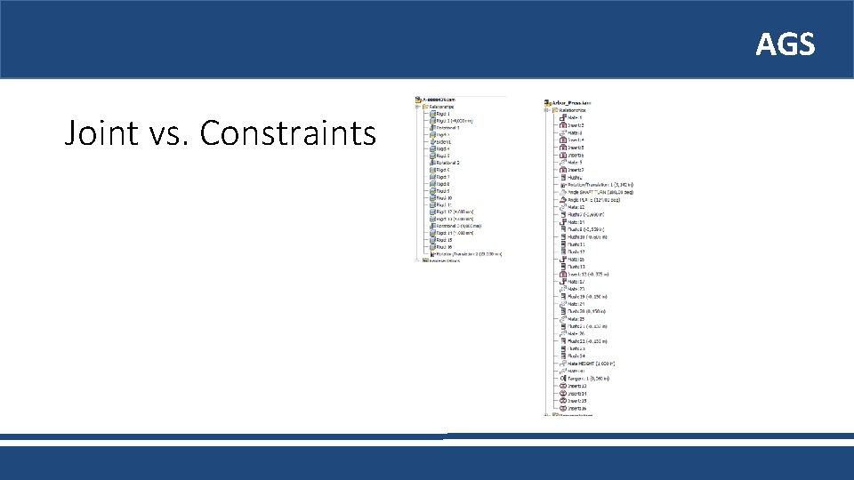 AGS Joint vs. Constraints 