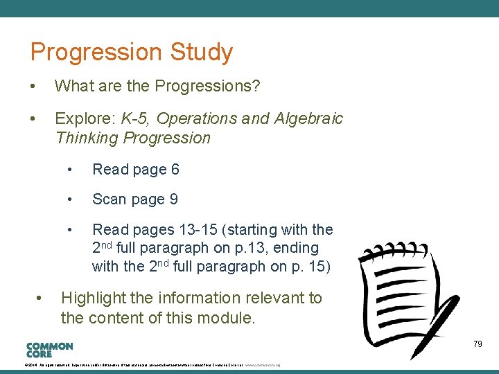 A Story of Units Progression Study • What are the Progressions? • Explore: K-5,