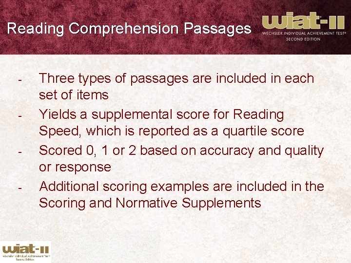 Reading Comprehension Passages - - Three types of passages are included in each set