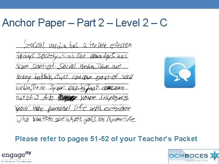 Anchor Paper – Part 2 – Level 2 – C Please refer to pages