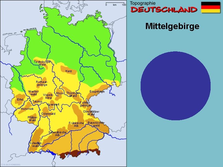 Mittelgebirge Teutoburger Wald Harz Rothaargebirge Westerwald Eifel Erzgebirge Thüringer Vogels- Rhön Wald berg Taunus