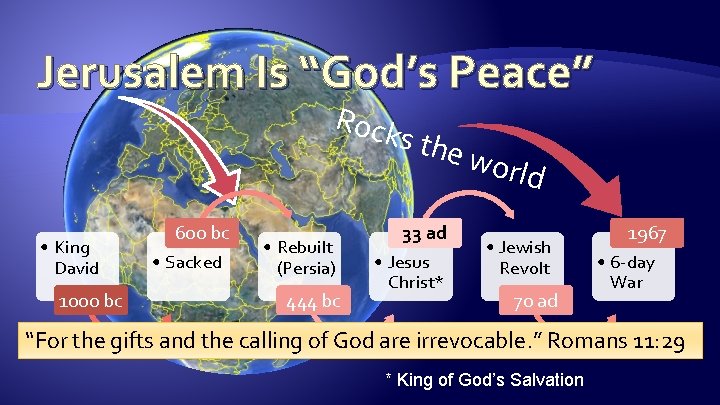 Jerusalem Is “God’s Peace” Rock s the wor • King David 1000 bc 600 Jerusalem Is “God’s Peace” Rock s the wor • King David 1000 bc 600