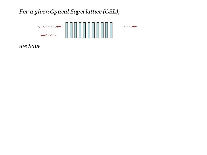 For a given Optical Superlattice (OSL), we have For a given Optical Superlattice (OSL), we have