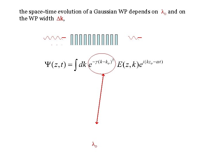 the space-time evolution of a Gaussian WP depends on lo and on the WP the space-time evolution of a Gaussian WP depends on lo and on the WP