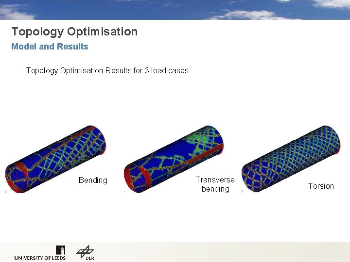 Topology Optimisation Model and Results Topology Optimisation Results for 3 load cases Bending Transverse