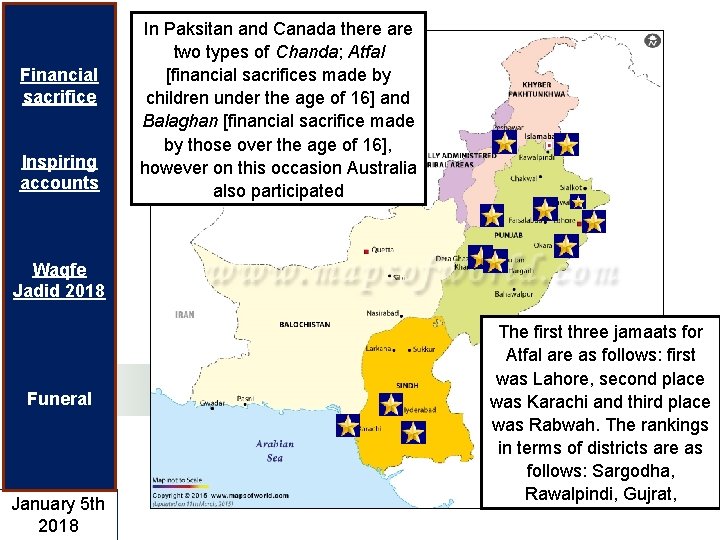 Financial sacrifice Inspiring accounts In Paksitan and Canada there are two types of Chanda;