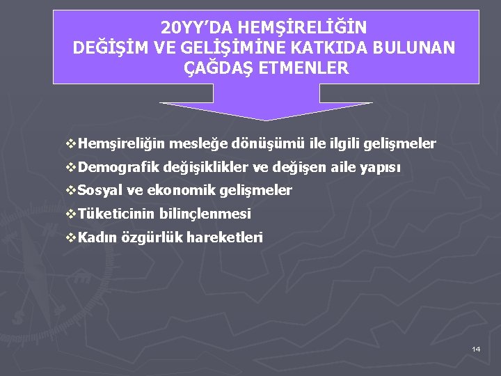 20 YY’DA HEMŞİRELİĞİN DEĞİŞİM VE GELİŞİMİNE KATKIDA BULUNAN ÇAĞDAŞ ETMENLER v. Hemşireliğin mesleğe dönüşümü