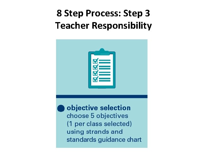 8 Step Process: Step 3 Teacher Responsibility 8 Step Process: Step 3 Teacher Responsibility