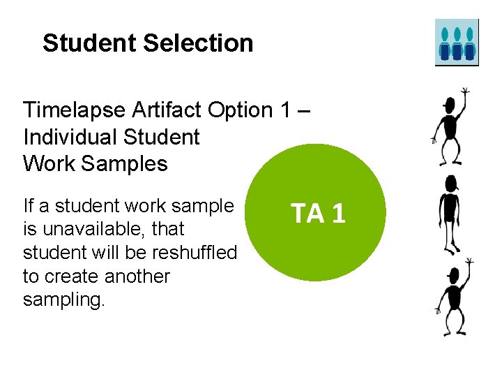 Student Selection Timelapse Artifact Option 1 – Individual Student Work Samples If a student Student Selection Timelapse Artifact Option 1 – Individual Student Work Samples If a student