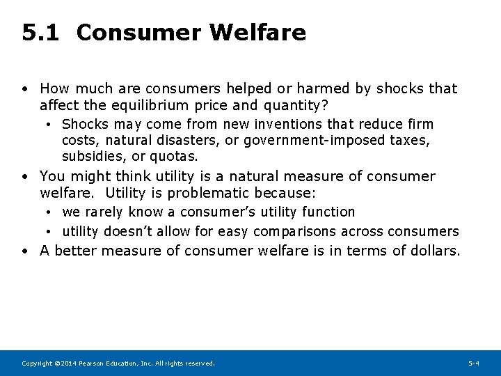 5. 1 Consumer Welfare • How much are consumers helped or harmed by shocks