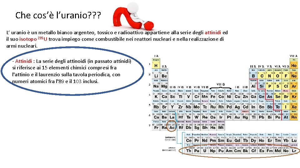 Che cos’è l’uranio? ? ? L’ uranio è un metallo bianco argenteo, tossico e