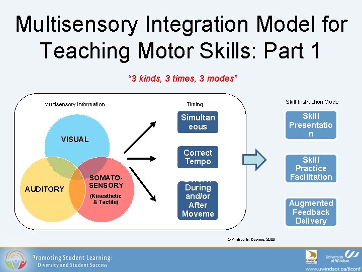 Multisensory Integration Model for Teaching Motor Skills: Part 1 “ 3 kinds, 3 times,