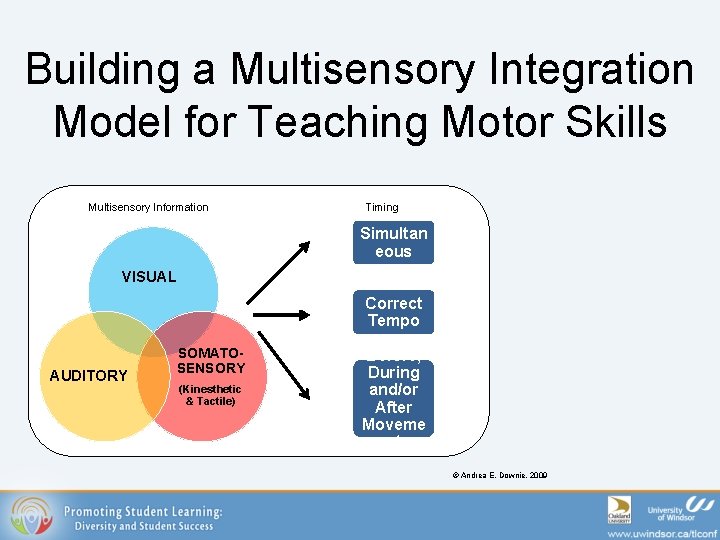 Building a Multisensory Integration Model for Teaching Motor Skills Multisensory Information Timing Simultan eous