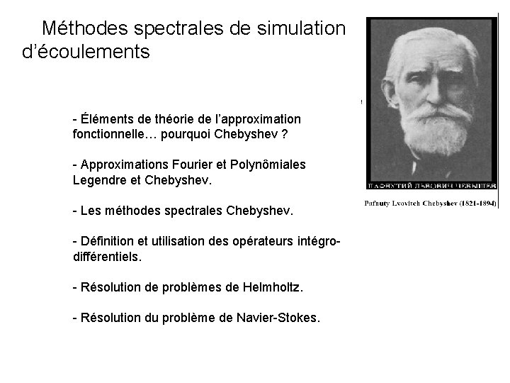 Méthodes spectrales de simulation d’écoulements - Éléments de théorie de l’approximation fonctionnelle… pourquoi Chebyshev