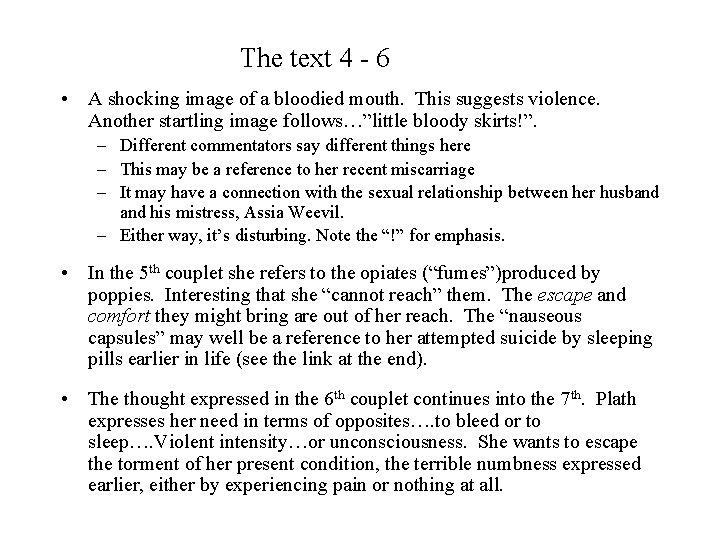 The text 4 - 6 • A shocking image of a bloodied mouth. This