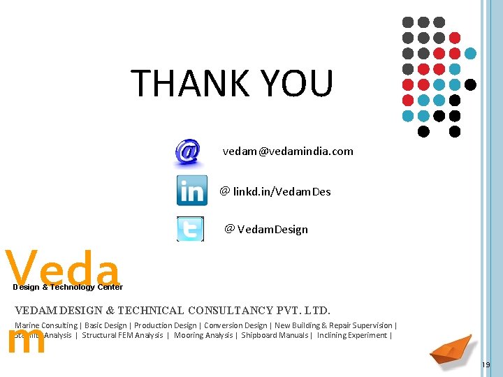 THANK YOU vedam@vedamindia. com @ linkd. in/Vedam. Des @ Vedam. Design Veda m Design