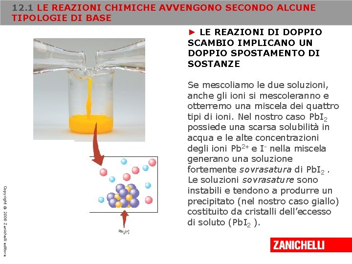 12. 1 LE REAZIONI CHIMICHE AVVENGONO SECONDO ALCUNE TIPOLOGIE DI BASE ► LE REAZIONI