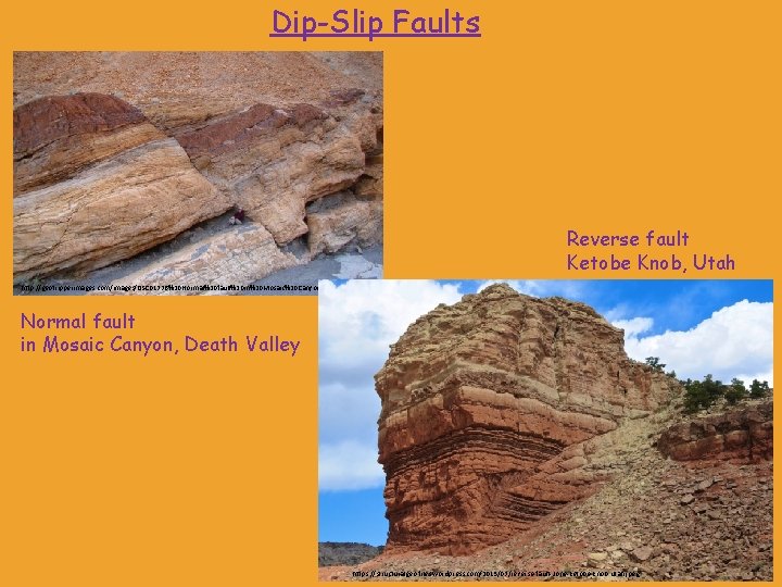 Dip-Slip Faults Reverse fault Ketobe Knob, Utah http: //geotripperimages. com/images/DSC 01776%20 Normal%20 fault%20 in%20 Dip-Slip Faults Reverse fault Ketobe Knob, Utah http: //geotripperimages. com/images/DSC 01776%20 Normal%20 fault%20 in%20