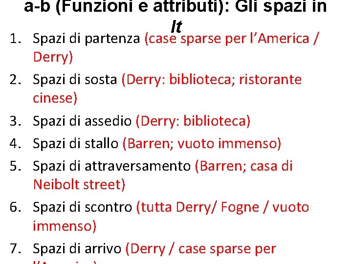 a-b (Funzioni e attributi): Gli spazi in It 1. Spazi di partenza (case sparse