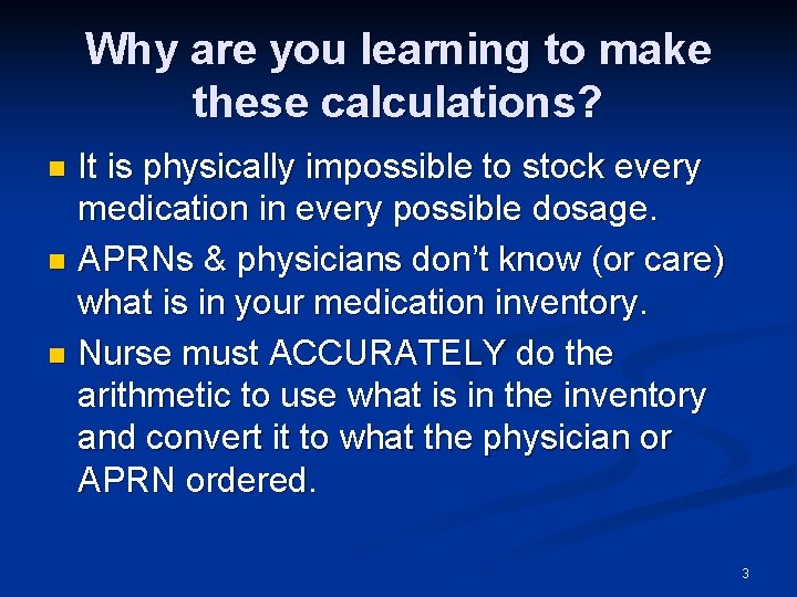 Why are you learning to make these calculations? It is physically impossible to stock