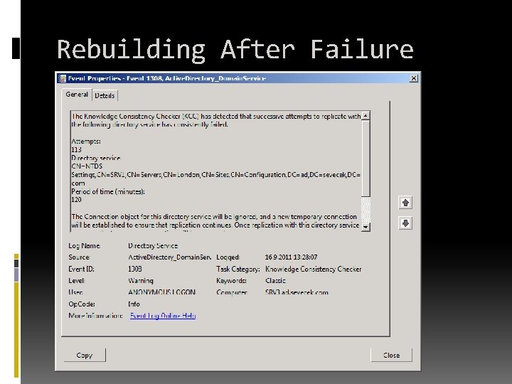 Rebuilding After Failure Rebuilding After Failure