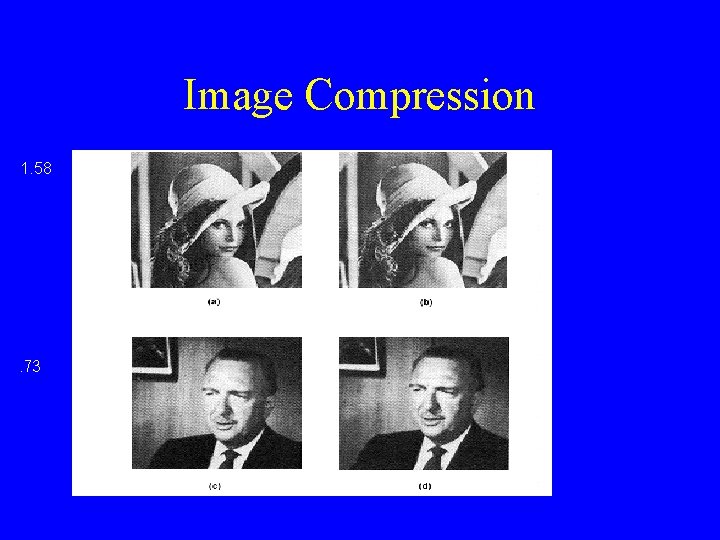 Image Compression 1. 58 1 . 73 