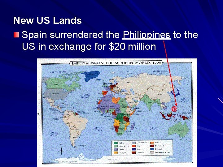 New US Lands Spain surrendered the Philippines to the US in exchange for $20