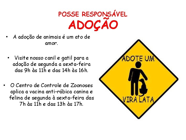 POSSE RESPONSÁVEL ADOÇÃO • A adoção de animais é um ato de amor. •