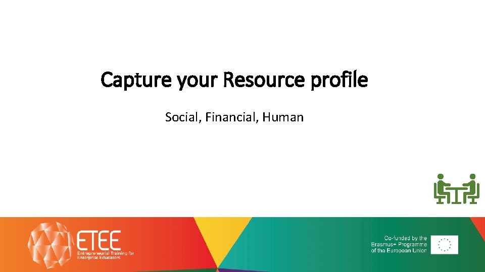 Capture your Resource profile Social, Financial, Human 