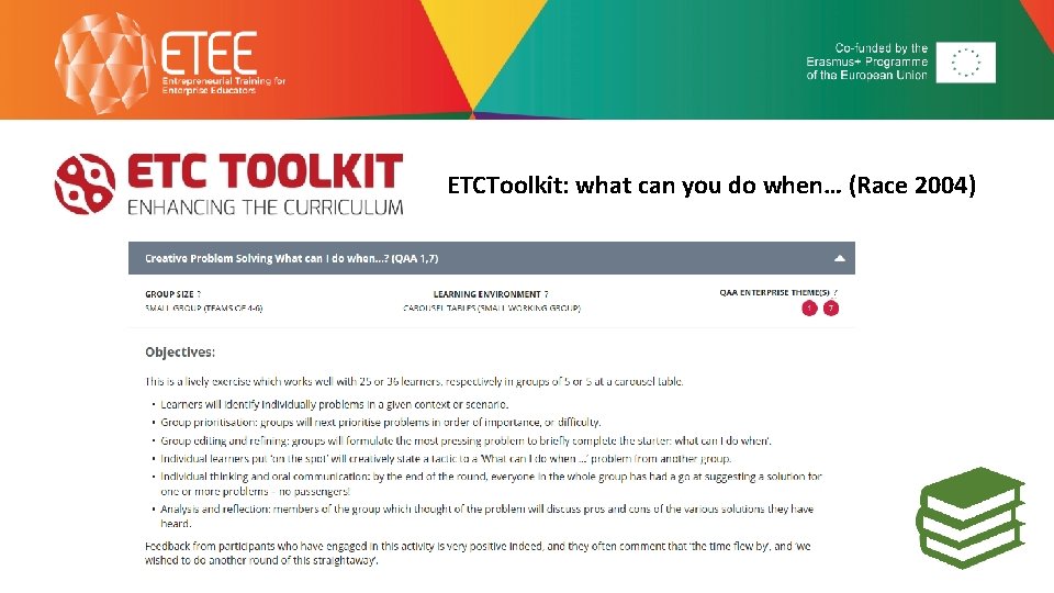 ETCToolkit: what can you do when… (Race 2004) 