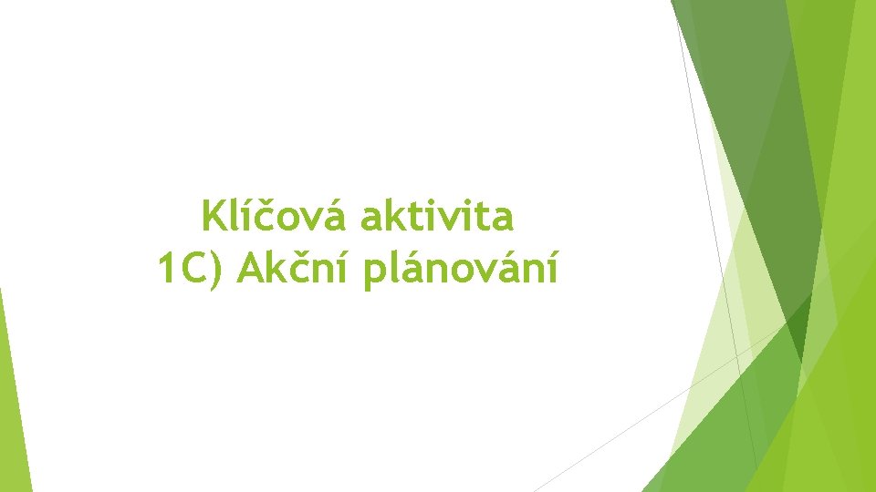 Klíčová aktivita 1 C) Akční plánování 