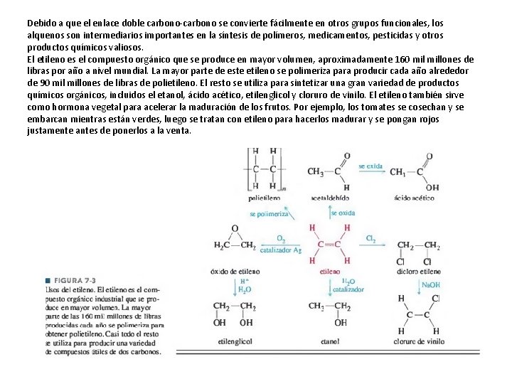 Debido a que el enlace doble carbono se convierte fácilmente en otros grupos funcionales,