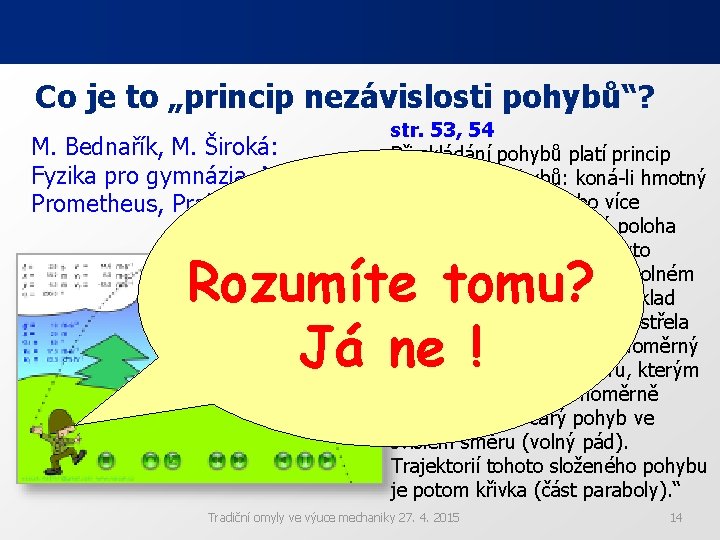 Co je to „princip nezávislosti pohybů“? M. Bednařík, M. Široká: Fyzika pro gymnázia. Mechanika. Co je to „princip nezávislosti pohybů“? M. Bednařík, M. Široká: Fyzika pro gymnázia. Mechanika.