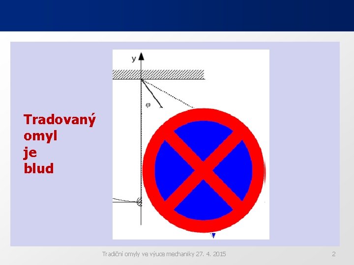 Tradovaný omyl je blud Tradiční omyly ve výuce mechaniky 27. 4. 2015 2 Tradovaný omyl je blud Tradiční omyly ve výuce mechaniky 27. 4. 2015 2