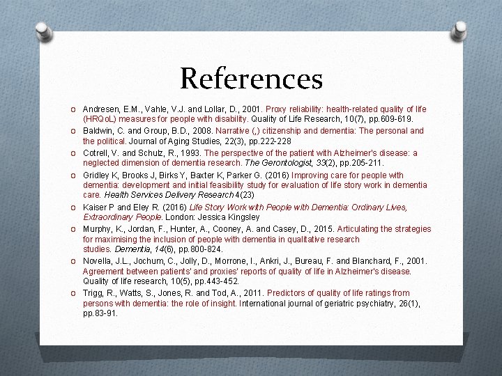 References O Andresen, E. M. , Vahle, V. J. and Lollar, D. , 2001.