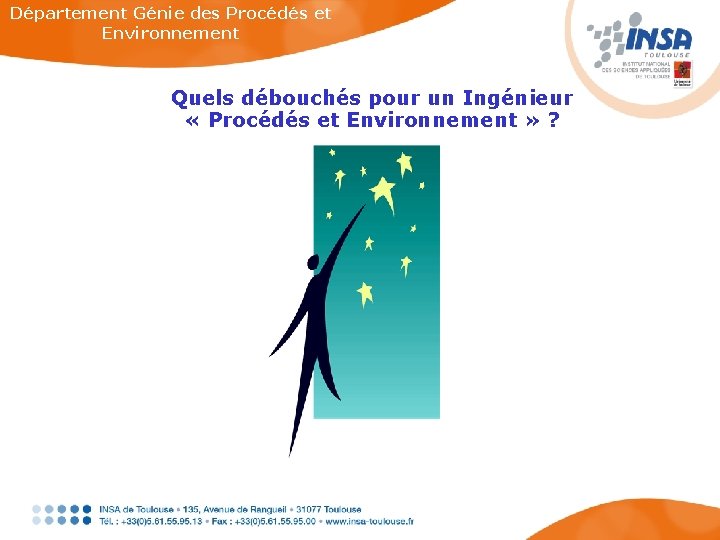 Département Génie des Procédés et Environnement Quels débouchés pour un Ingénieur « Procédés et