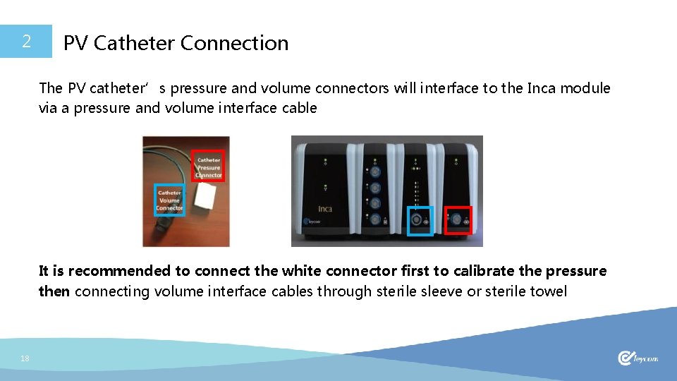 2 PV Catheter Connection The PV catheter’s pressure and volume connectors will interface to