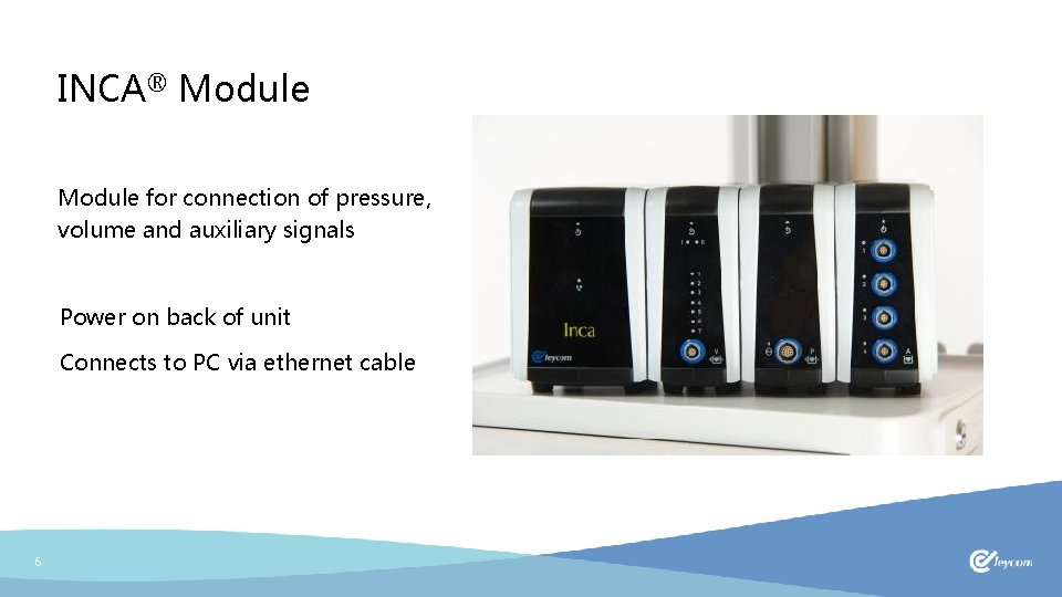 INCA® Module for connection of pressure, volume and auxiliary signals Power on back of