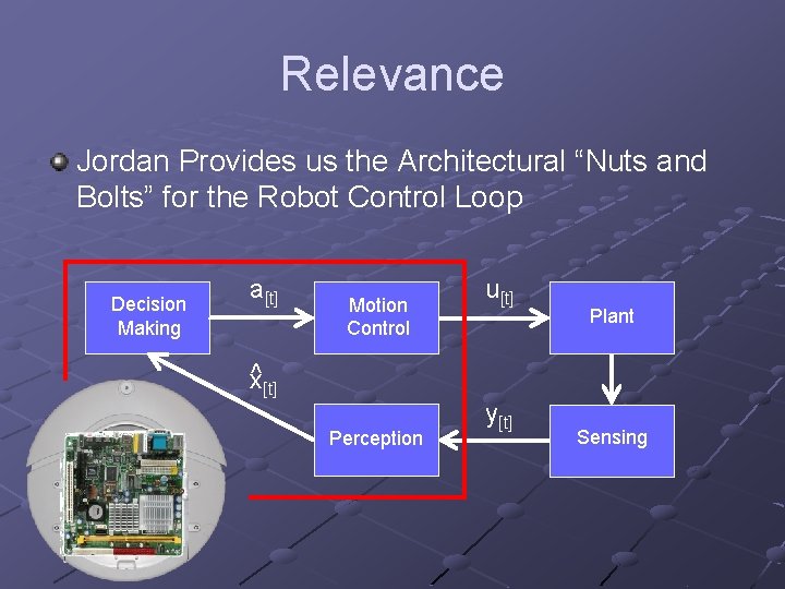 Relevance Jordan Provides us the Architectural “Nuts and Bolts” for the Robot Control Loop