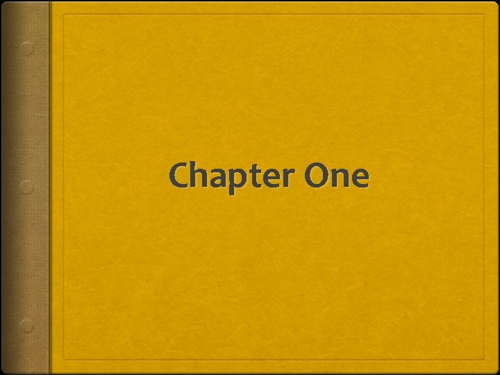 Chapter One 