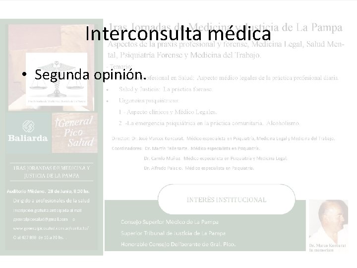 Interconsulta médica • Segunda opinión. 