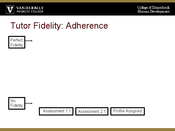 Tutor Fidelity: Adherence Perfect Fidelity No Fidelity Assessment 1. 1 Assessment 2. 1 Profile