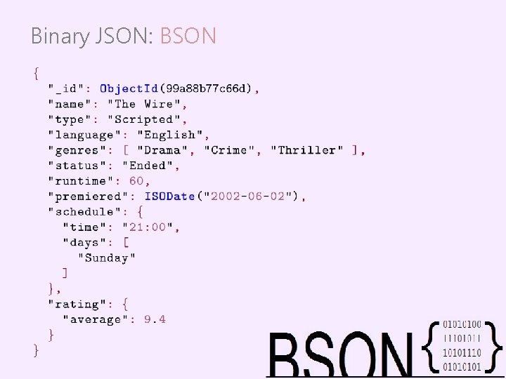 Binary JSON: BSON 