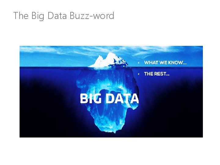 The Big Data Buzz-word 