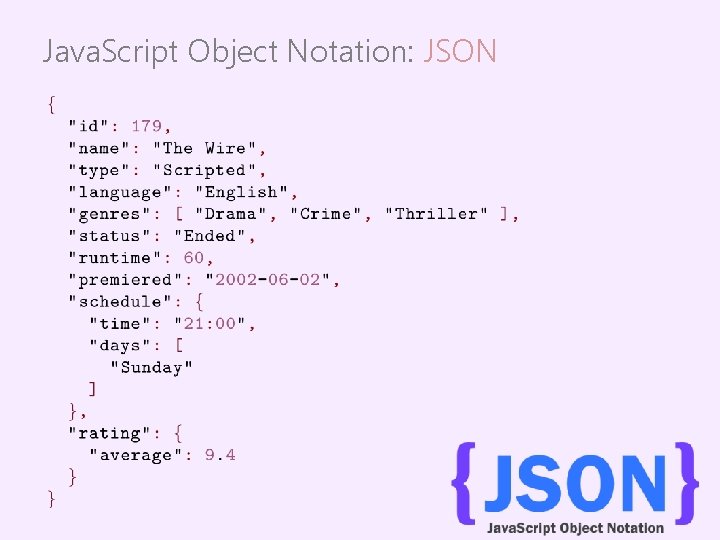 Java. Script Object Notation: JSON 