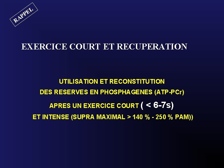 L E PP RA EXERCICE COURT ET RECUPERATION UTILISATION ET RECONSTITUTION DES RESERVES EN
