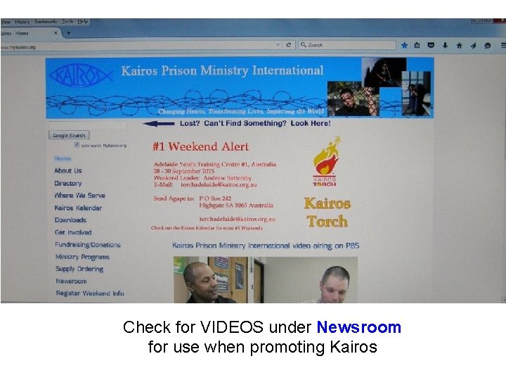 Check for VIDEOS under Newsroom for use when promoting Kairos 