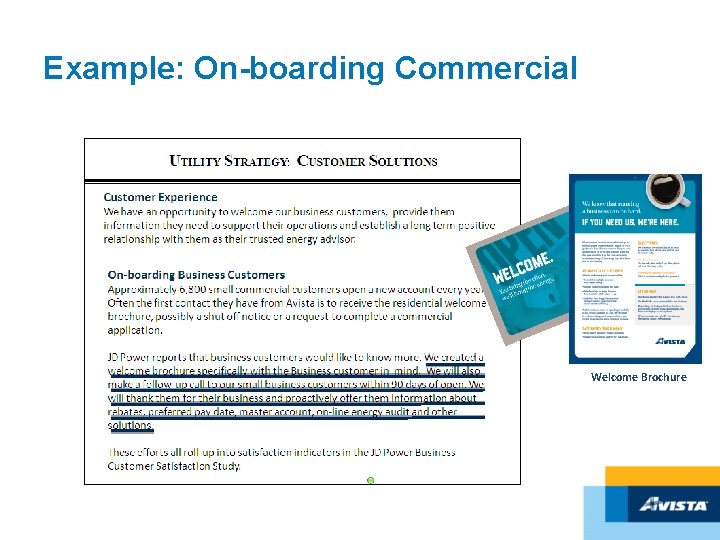 Example: On-boarding Commercial Welcome Brochure 