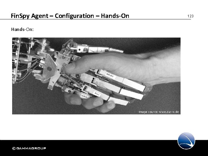 Fin. Spy Agent – Configuration – Hands-On: 123 